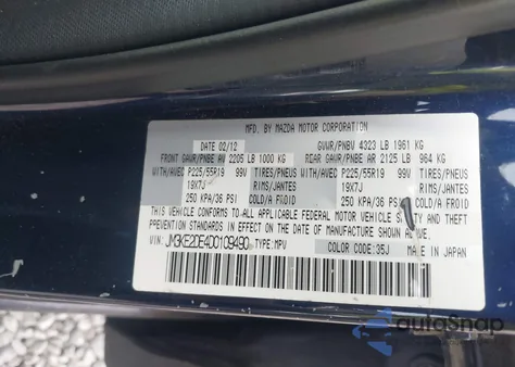 2013 Mazda Cx-5 Grand Touring z USA, uszkodzony, nr VIN JM3KE2DE4D0109490